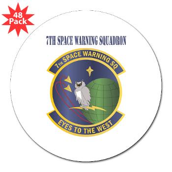 7SWS - M01 - 01 - 7th Space Warning Squadron With Text - 3" Lapel Sticker (48 pk)